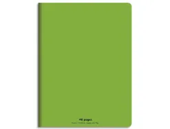 Cahier piqué conquérant classique couverture polypropylène rigide transparente a5+ 17x22cm 48 pages 90g séyès vert