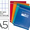 Cahier piqué conquérant écriture couverture offset a5+ 17x22cm 32 pages 70g double ligne 2mm interligne verticale