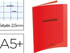 Cahier piqué conquérant écriture couverture plastique souple a5+ 17x22cm 32 pages 90g séyès 2.5mm 2 coloris orange