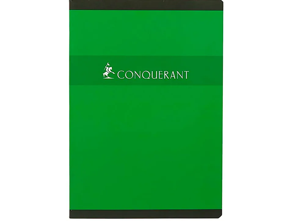 Cahier piqué conquérant sept couverture offset a5+ 17x22cm 96 pages 70g 5x5mm