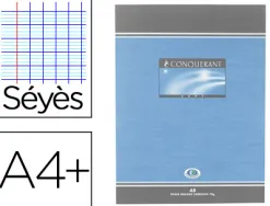 Cahier piqué conquérant sept couverture offset a4+ 24x32cm 48 pages 70g séyès
