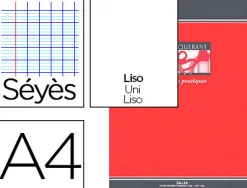Cahier piqué conquérant sept travaux pratiques couverture offset a4 21x29,7cm 48 pages 70g 24p séyès 24p unies