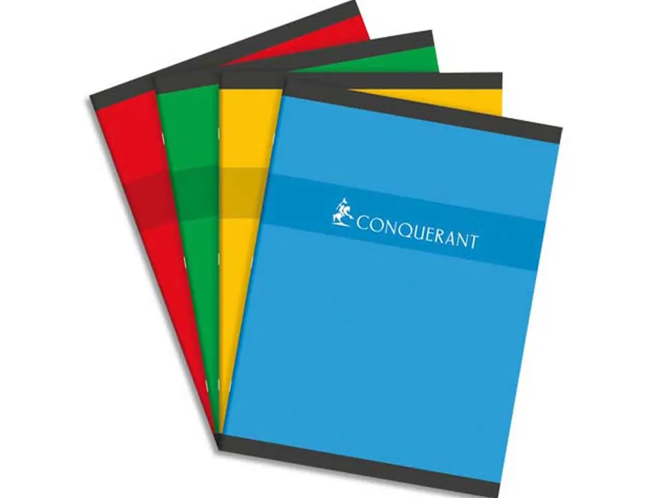 Cahier piqué conquérant sept couverture offset a4+ 24x32cm 192 pages 70g séyès