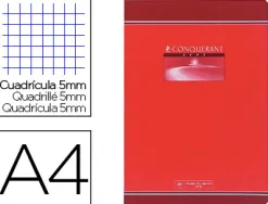 Cahier piqué conquérant sept couverture offset a4 21x29,7cm 96 pages 70g 5x5mm