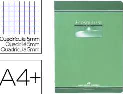 Cahier piqué conquérant sept couverture offset a4+ 24x32cm 96 pages 70g 5x5mm