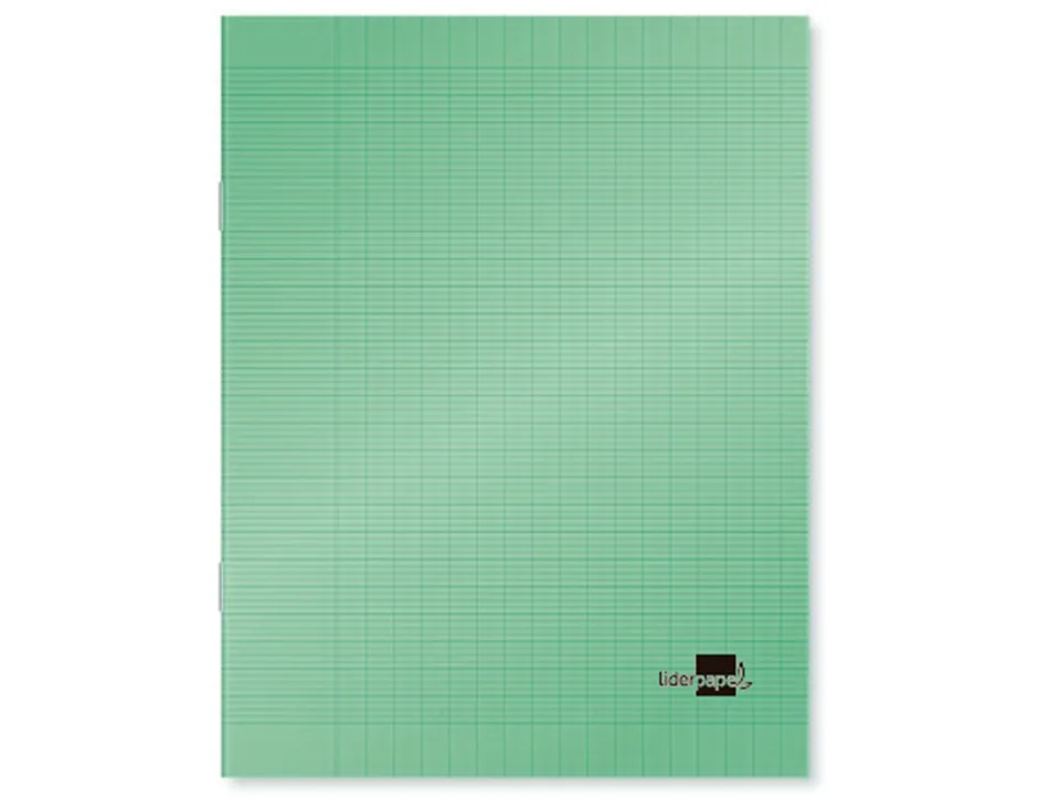 Cahier piqué liderpapel couverture plastique souple a5+ 17x22cm 90g 96 pages séyès coloris vert