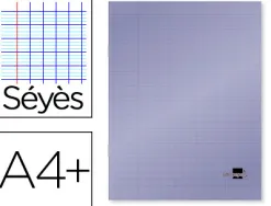 Cahier piqué liderpapel couverture plastique souple a4+ 24x32cm 96 pages séyès coloris violet