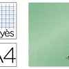 Cahier piqué liderpapel couverture plastique souple a4 21x29,7cm 96 pages séyès coloris vert