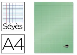 Cahier piqué liderpapel couverture plastique souple a4 21x29,7cm 96 pages séyès coloris vert