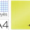 Cahier piqué liderpapel couverture plastique souple a4 21x29,7cm 96 pages séyès coloris jaune