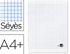 Cahier piqué liderpapel couverture plastique souple a4+ 24x32cm 96 pages séyès incolore