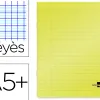 Cahier piqué liderpapel couverture plastique souple a5+ 17x22cm 90g 96 pages séyès coloris jaune