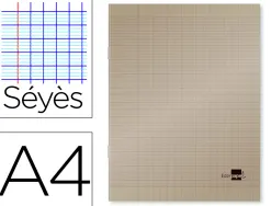 Cahier piqué liderpapel couverture plastique souple a4 21x29,7cm 96 pages séyès coloris gris