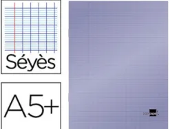 Cahier piqué liderpapel couverture plastique soup le a5+ 17x22cm 90g 96 pages séyès coloris violet
