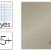 Cahier piqué liderpapel couverture plastique souple a5+ 17x22cm 90g 96 pages séyès coloris gris
