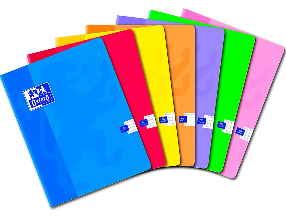 Cahier piqué oxford couverture pelliculée lavable a5+ 17x22cm 96 pages 90g 5x5mm