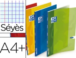 Cahier piqué oxford openflex couverture polypropylène transparente rainurée a4+ 24x32cm 140 pages séyès page de garde