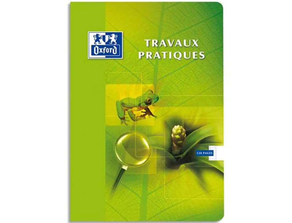 Cahier piqué oxford travaux pratiques couverture pelliculée lavable vélin velouté a5+ 17x22cm 96 pages séyès/uni 90g