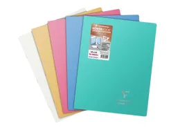 Cahier pique clairefontaine koverbook silver couverture pp opaque 240x320mm 96 pages reglure seyes coloris
