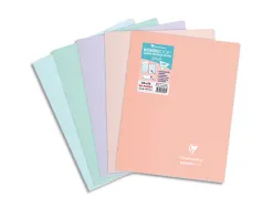 Cahier pique clairefontaine koverbook blush polypropylene 24x32cm 96 pages seyes coloris pastel assortis