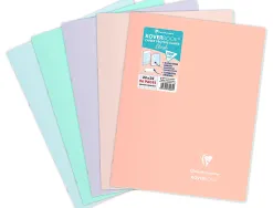 Cahier pique clairefontaine koverbook blush polypropylene 24x32cm 96 pages seyes coloris pastel assortis