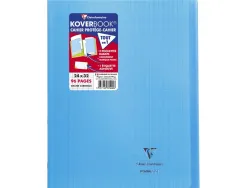 Cahier pique clairefontaine koverbook couverture polypropylene 24x32cm 96 pages 90g seyes coloris bleu