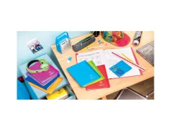 Cahier pique clairefontaine koverbook couverture polypropylene 24x32cm 96 pages 90g seyes coloris bleu