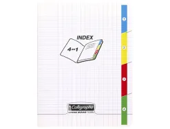 Cahier pique clairefontaine calligraphe 8000 polypro 4 index 170x220mm 96 pages 90g reglure seyes coloris