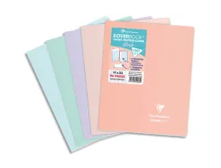 Cahier pique clairefontaine koverbook blush polypropylene 17x22cm 96 pages seyes coloris pastel assortis