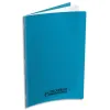 Cahier pique conquerant classique couverture polypro rigide transparent 240x320mm 96p 90g seyes turquoise