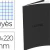 Cahier pique conquerant classique special deficient visuel polypro transparent 170x220mm 96p 90g s2,5mm noir