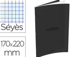 Cahier pique conquerant classique special deficient visuel polypro transparent 170x220mm 96p 90g s2,5mm noir