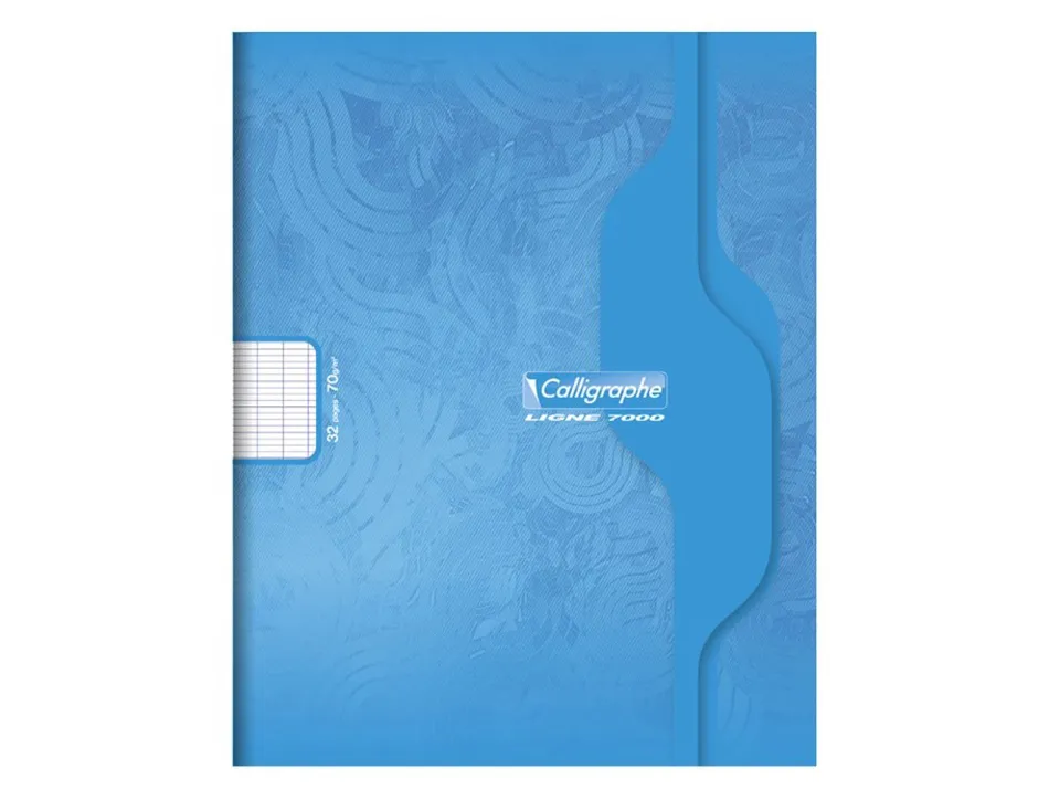 Cahier piqure clairefontaine 7000 couverture souple pp 17x22cm 96p seyes 70g coloris bleu