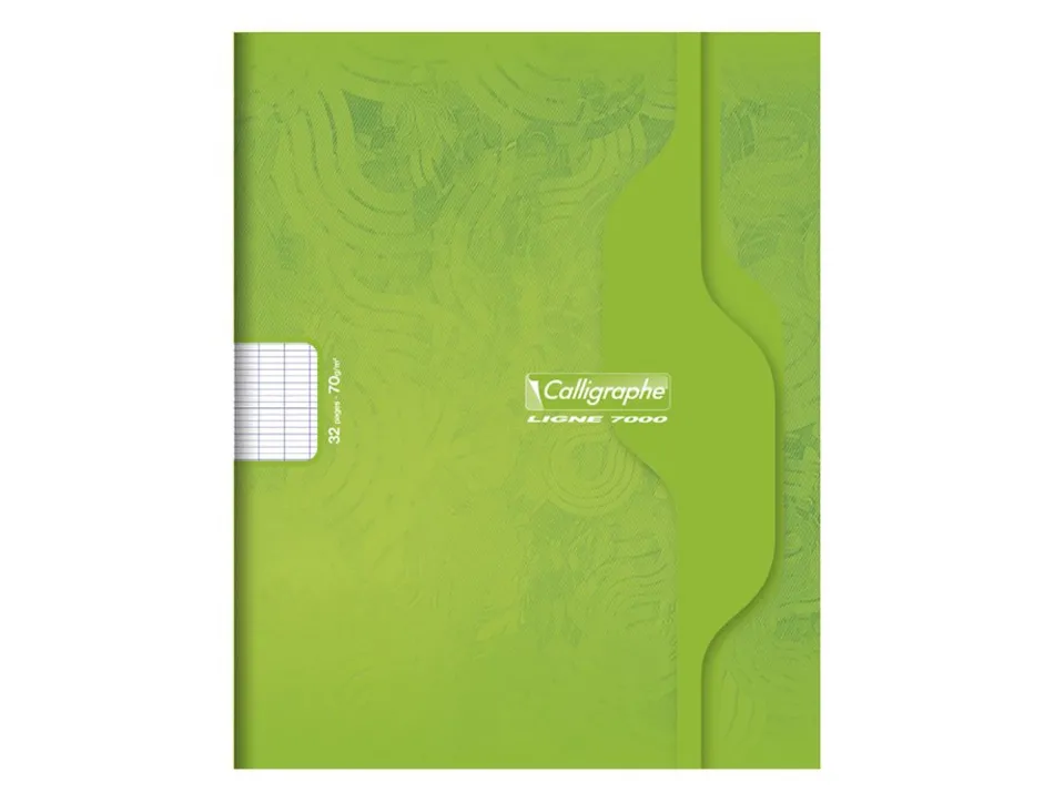 Cahier piqure clairefontaine 7000 couverture souple pp 17x22cm 96p seyes 70g coloris vert