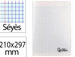 Cahier piqure liderpapel couverture pp 210x297mm 96p seyes incolore
