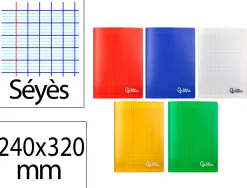 Cahier piqure liderpapel couverture pp 240x320mm 48p seyes coloris assortis lot 20 unites