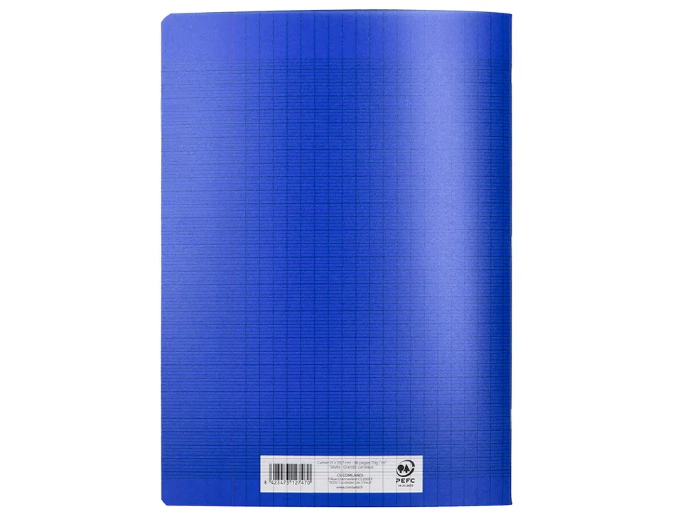 Cahier piqure liderpapel couverture pp 210x297mm 96p seyes coloris bleu