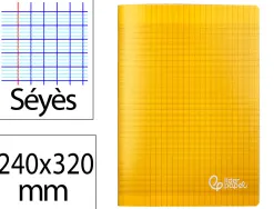 Cahier piqure liderpapel couverture pp 240x320mm 48p seyes coloris jaune