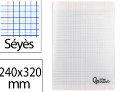 Cahier piqure liderpapel couverture pp 240x320mm 48p seyes incolore