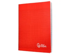 Cahier piqure liderpapel couverture pp 170x220mm 96p seyes coloris rouge