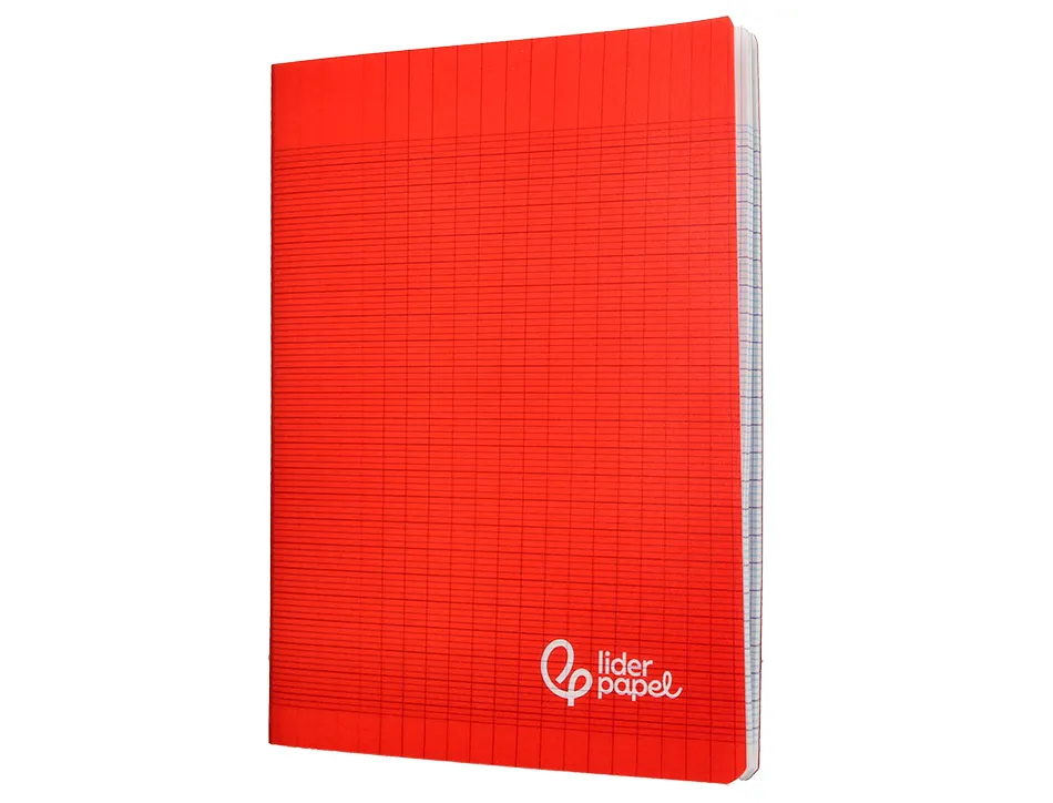 Cahier piqure liderpapel couverture pp 170x220mm 96p seyes coloris rouge