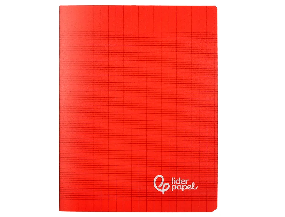 Cahier piqure liderpapel couverture pp 170x220mm 96p seyes coloris rouge