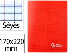 Cahier piqure liderpapel couverture pp 170x220mm 96p seyes coloris rouge