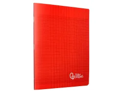 Cahier piqure liderpapel couverture pp 170x220mm 96p seyes coloris rouge