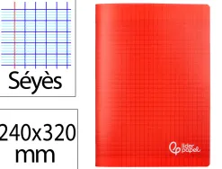 Cahier piqure liderpapel couverture pp 240x320mm 96p seyes coloris rouge