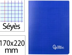 Cahier piqure liderpapel couverture pp 170x220mm 96p seyes coloris bleu