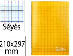 Cahier piqure liderpapel couverture pp 210x297mm 96p seyes coloris jaune