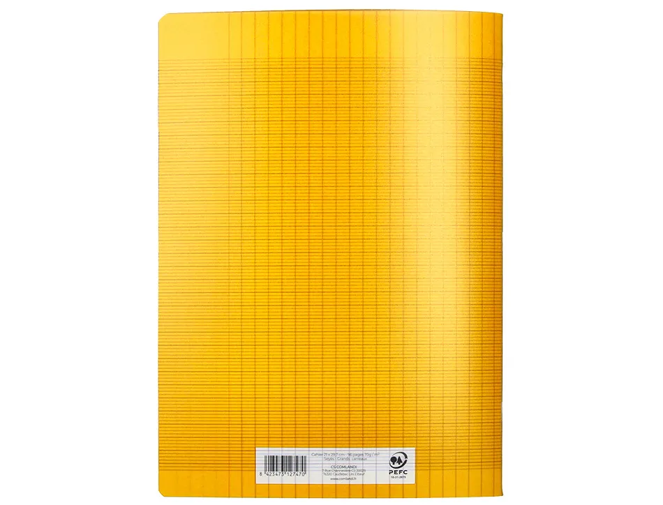Cahier piqure liderpapel couverture pp 210x297mm 96p seyes coloris jaune