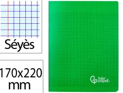 Cahier piqure liderpapel couverture pp 170x220mm 96p seyes coloris vert