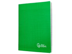 Cahier piqure liderpapel couverture pp 170x220mm 96p seyes coloris vert